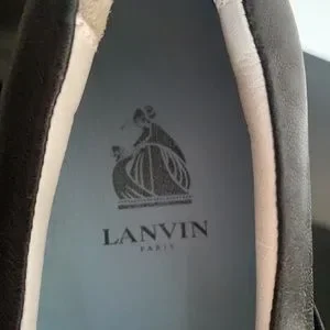 ?LANVIN BLACK LEATHER SLIP-ONS ?WITH LANVIN DEBOSSED LOGO? Lanvin | Shoes | Lanvin Black Leather Slipons With Lanvin  main image 2